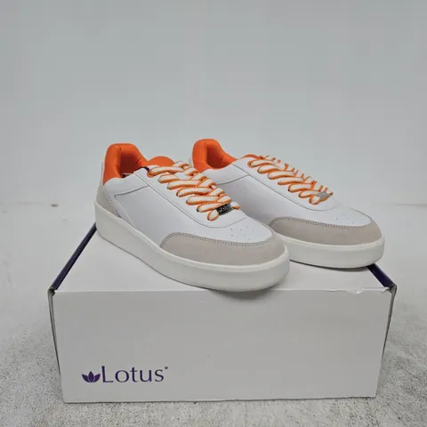 LOTUS PALMIRA WHITE/ORANGE TRAINERS SIZE 36 BOXED