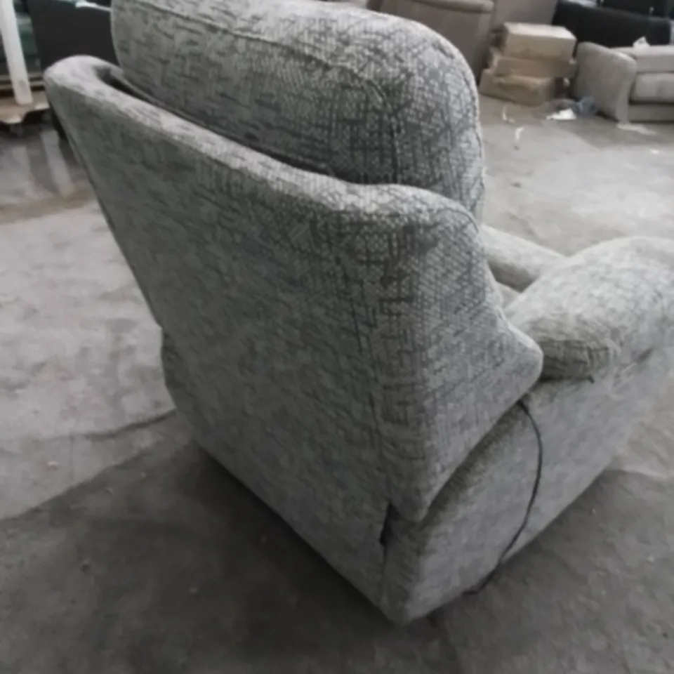 DESIGNER G PLAN MADE KINGSBURY REMCO SLATE FABRIC ELECTRIC RECLINING ARM CHAIR.