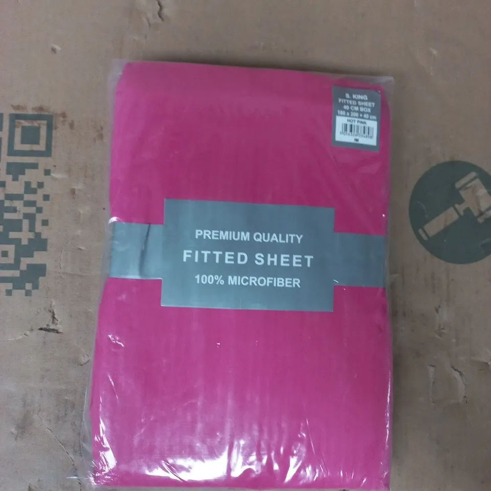 PREMIUM QUALITY 100% MICROFIBRE SUPER KING FITTED SHEET IN HOT PINK