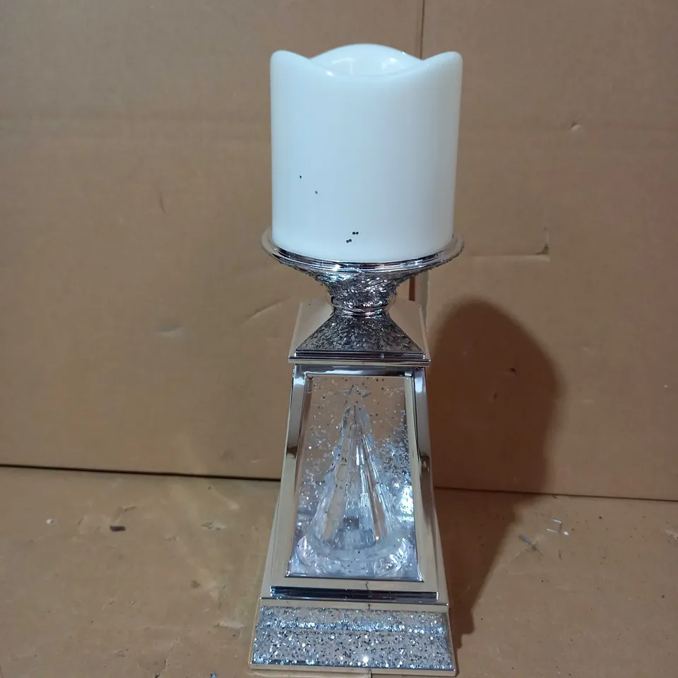 JULIEN MACDONALD FLAMELESS CANDLE HOLDER WITH SWIRLING GLITTER