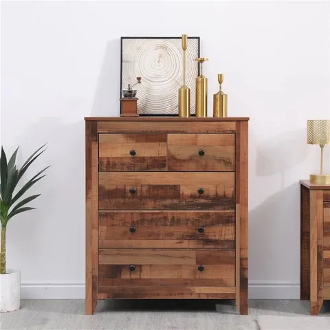 BOXED WIEBE 5 DRAW CHEST OF DRAWERS