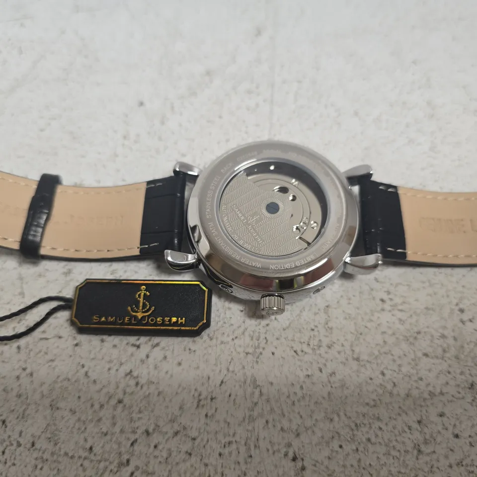 SAMUEL JOSEPH AUTOMATIC LIMITED WATCH IN SILVER/GREY