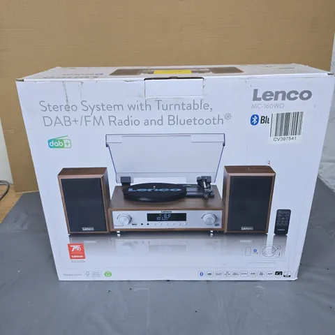 LENCO MC-160WD STEREO SYSTEM WITH TURNTABLE – DAB/FM RADIO AND BLUETOOTH (BOXED)