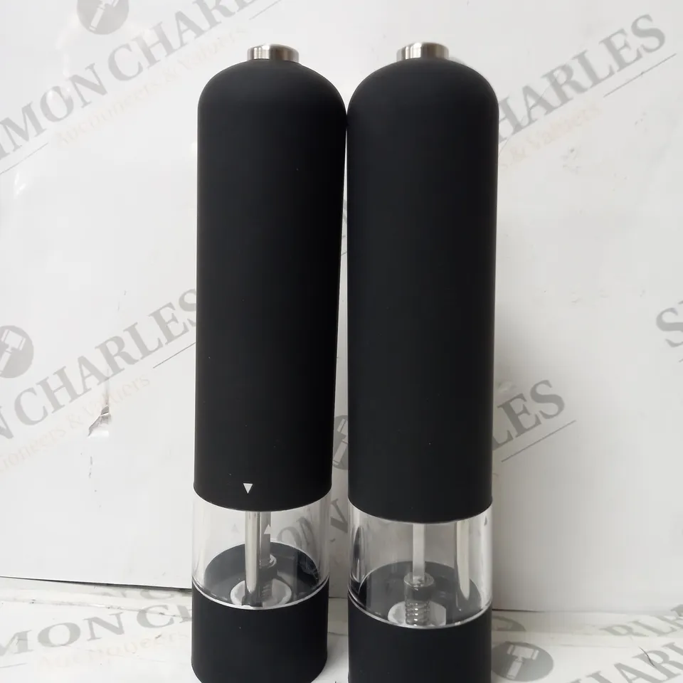 SALTER MATTE BLACK ELECTRONIOC SALT & PEPPER SHAKER 