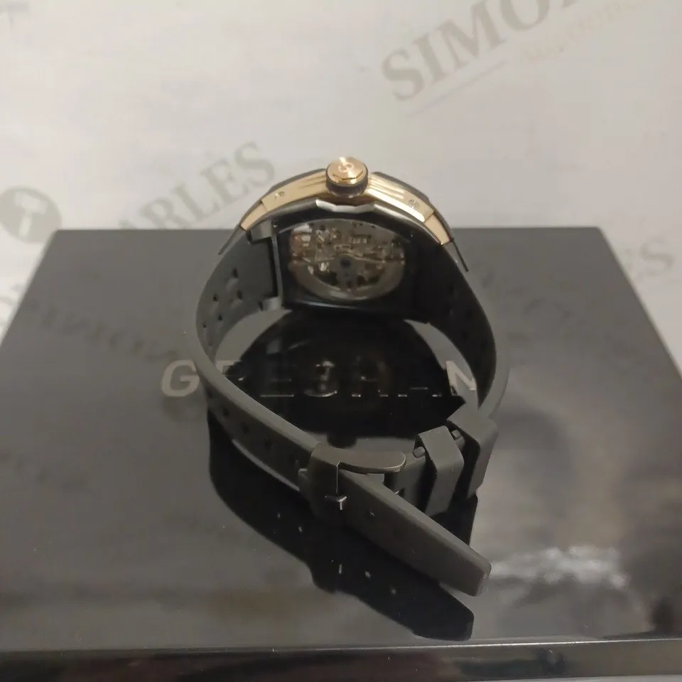 BOXED GRESHAM GENTS GENESIS G1 SPECIAL EDITION WATCH - STAINLESS STEEL - RUBBER STRAP - 5 ATM. 
