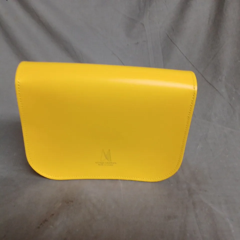 VILLAGE LEATHERS MADE IN LONDON YELLOW LEATHER CLUTCH BAG