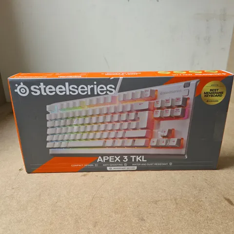 STEELSERIES APEX 3 TKL WHITE KEYBOARD ANTI GHOSTING WHISPER QUIET SWITCHES BOXED