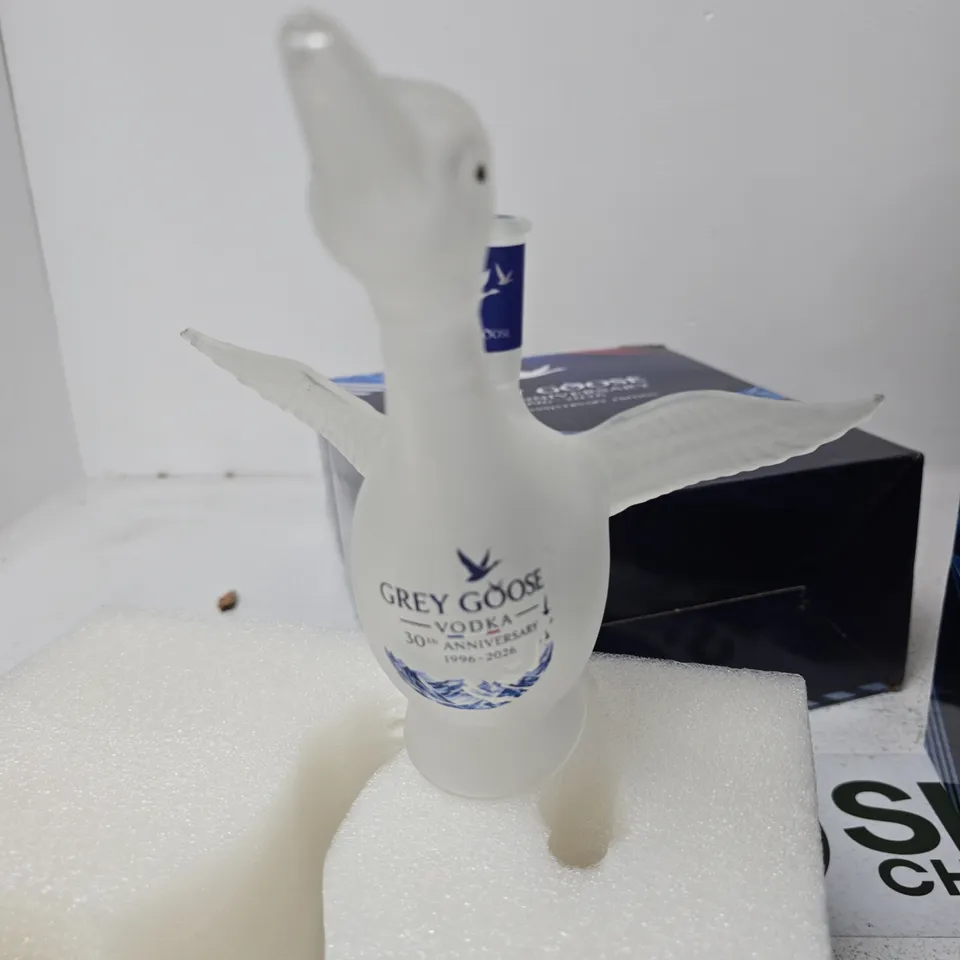 GREY GOOSE VODKA 30TH ANNIVERSARY LIMITED EDITION GOOSE-SHAPED DECANTER – BOXED