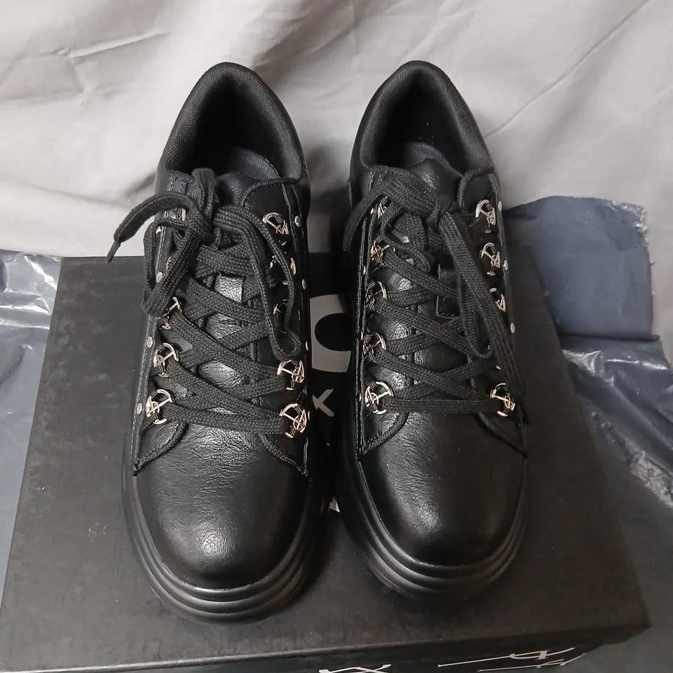 KOI X GHOST UK 8 ZENITH CRUCIFIX CHUNKY TRAINERS – BLACK