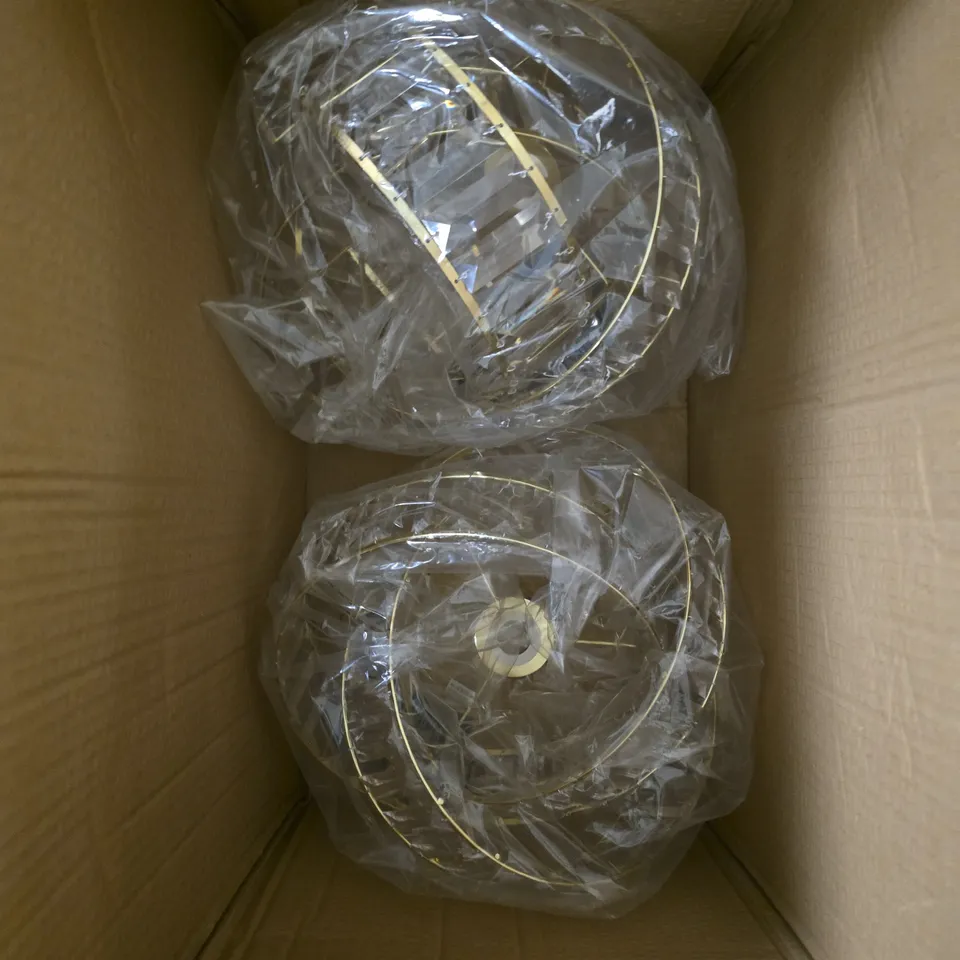 FABFINDS CRYSTAL LAMP SHADE – GOLD, PACK OF 3