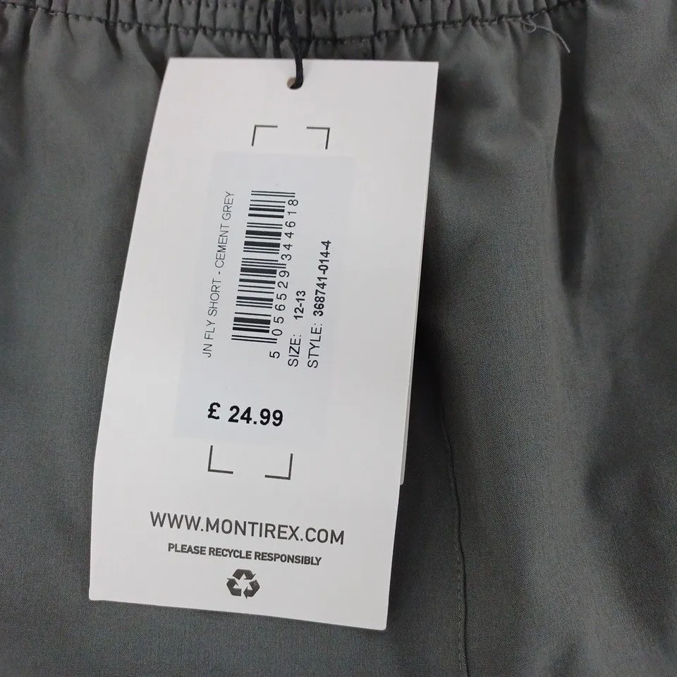 MONTIREX GREY LOGO JUNIOR SHORTS- 12-13 YEARS 