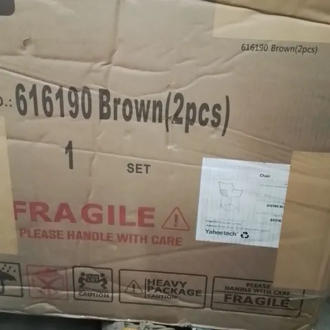 BOXED 2 BROWN CHAIR'S 