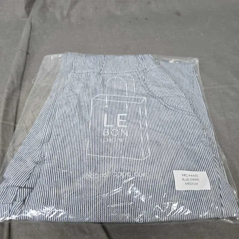 LE BON ARC BLUE STRIPE PANTS SIZE M 