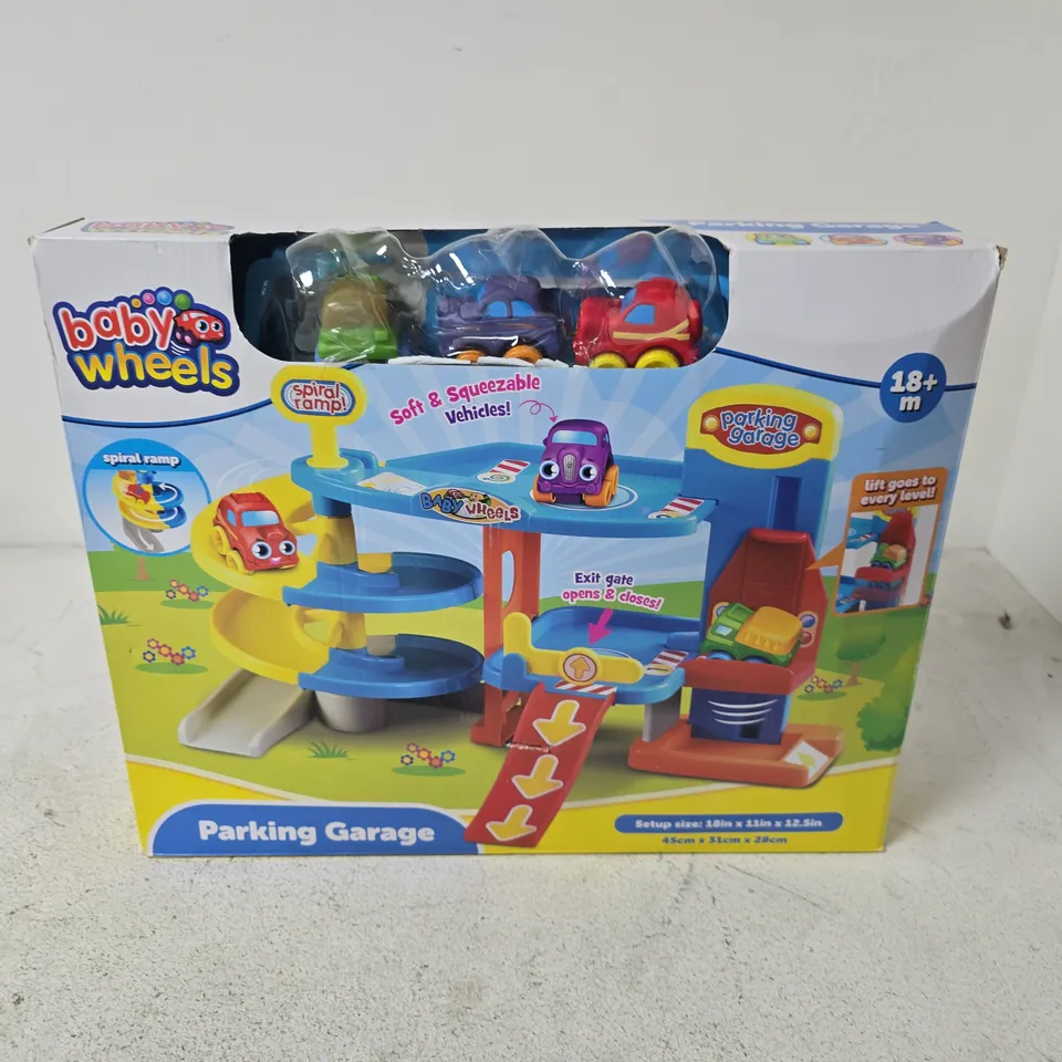 BABY WHEELS PARKING GARAGE PLAYSET – 18 MONTHS+
