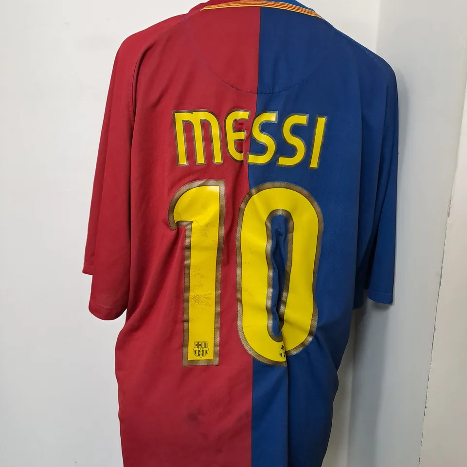 NIKE BARCALONA FOOTBALL CLUB 2008-2009 SHIRT - MESSI 10 - LARGE