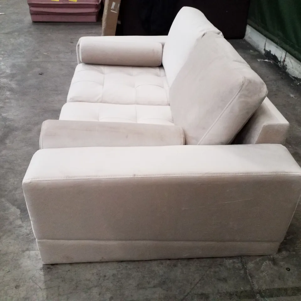 QUALITY DESIGNER 2 SEATER SOFA - CREAM FABRIC