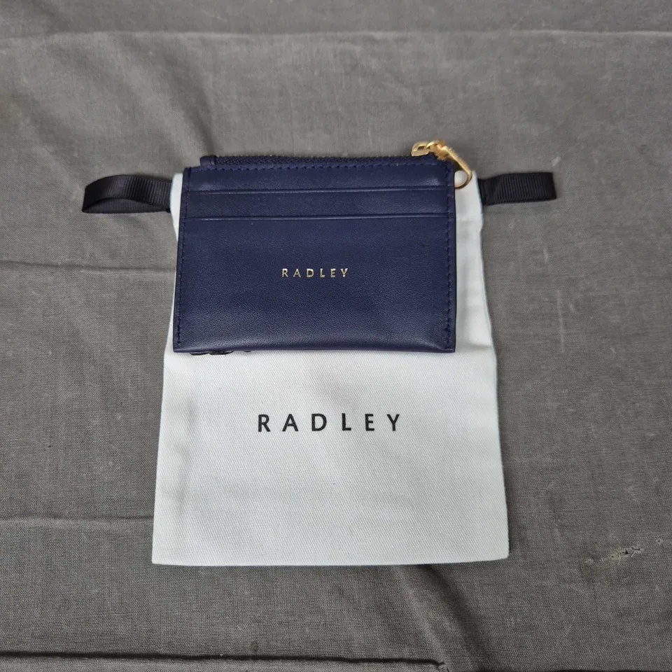 Radley Navy Card Wallet with Floral Front – Dust Bag Included