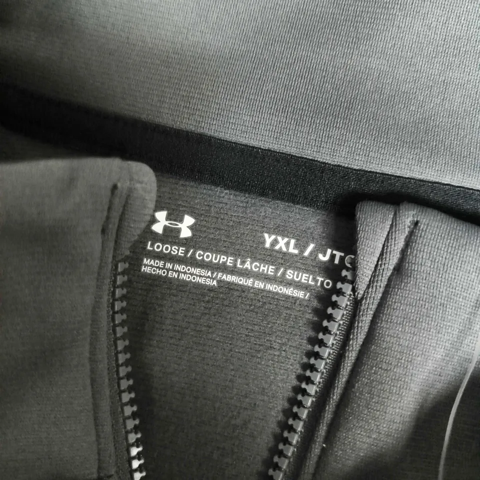 UNDER ARMOUR KIDS RIVAL KNIT TRACKSUIT IN GREY - YXL