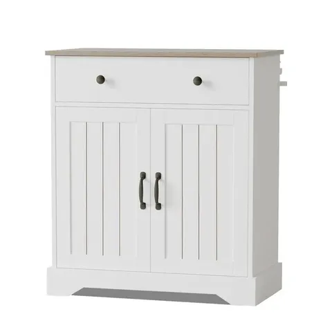 BOXED GARVEE 29.5 IN SIDEBOARD BUFFET CABINET WITH STORAGE, WOODEN KITCHEN STORAGE CABINET, MODERN COFFEE BAR BUFFET TABLE FOR LIVING ROOM, ENTRYWAY, DINING ROOM, WHITE PRODUCT