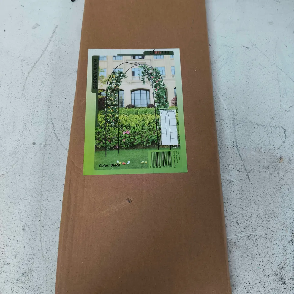 GARDEN ARCH – BLACK METAL GARDEN ARCH, BOXED