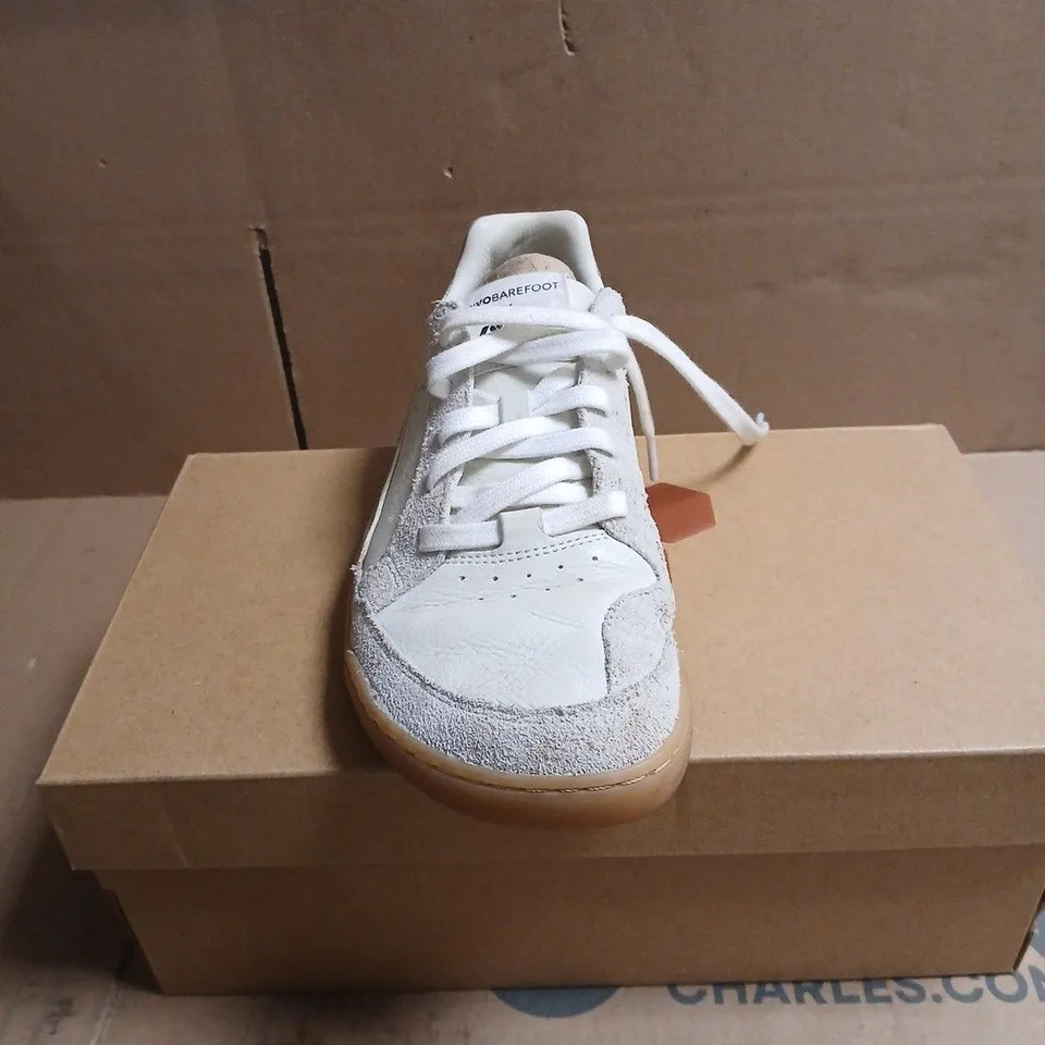 VIVOBAREFOOT WHITE TRAINERS WITH GUM RUBBER SOLE BOXED WOMENS 39