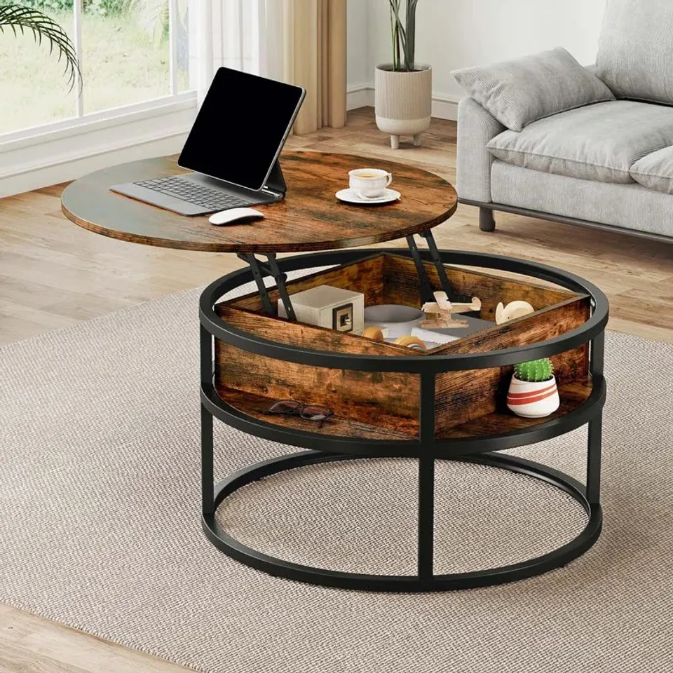 BOXED ROTHWELL LIFT TOP WOODEN COFFEE TABLE, EXTENDABLE COFFEE TABLE