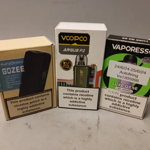 APPROXIMATELY 20 VAPES & E-CIGARETTES TO INCLUDE VAPORESSO LUXE Q2 SE, VOOPOO ARGUS P2, INNOKIN GOZEE, ETC