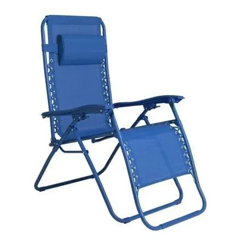 BOXED HOME FOLDING METAL ZERO GRAVITY SUN LOUNGER - BLUE