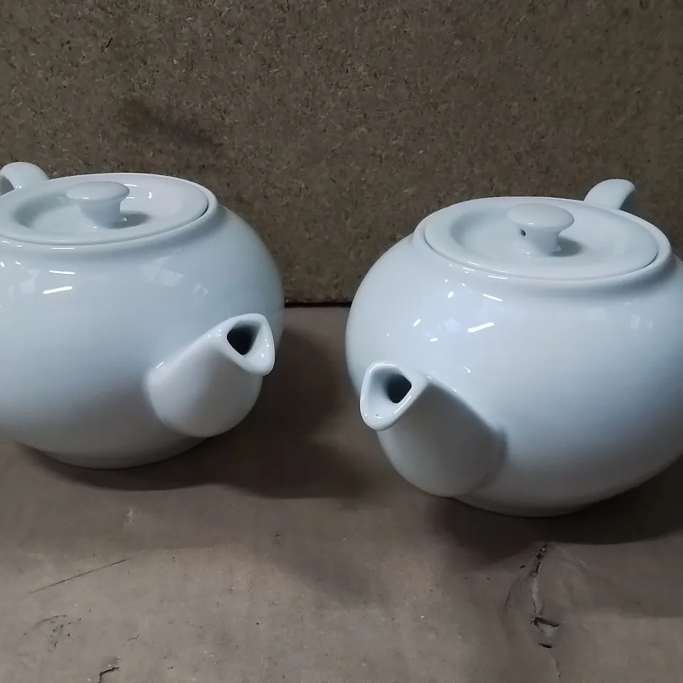 BOXED SET OF 2 ROYAL PORCELAIN CLASSIC TEAPOT WITH LID 600ML - WHITE