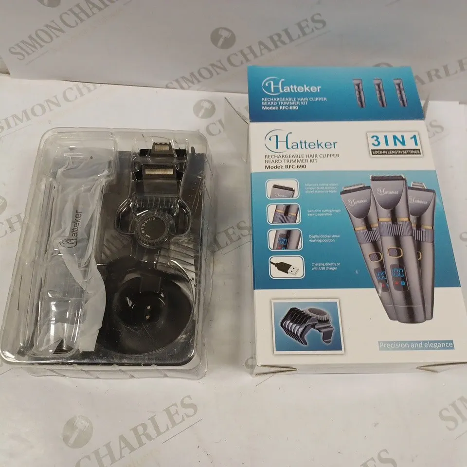 HATTEKER 3 IN 1 RECHARGABLE HAIR CLIPPER 