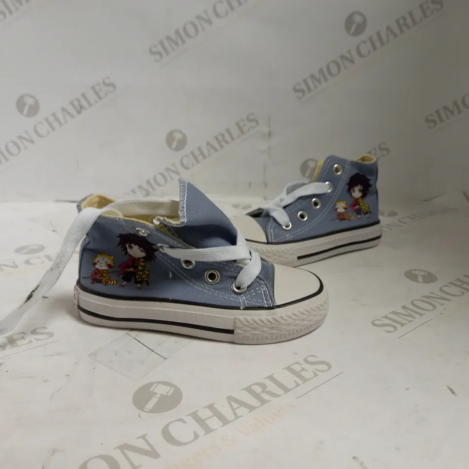 POEE KIDS NO SIZE BLUE HIGH TOP TRAINERS 