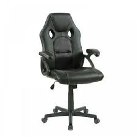 BOXED NEO FAUX LEATHER GAMING CHAIR - BLACK (1 BOX)