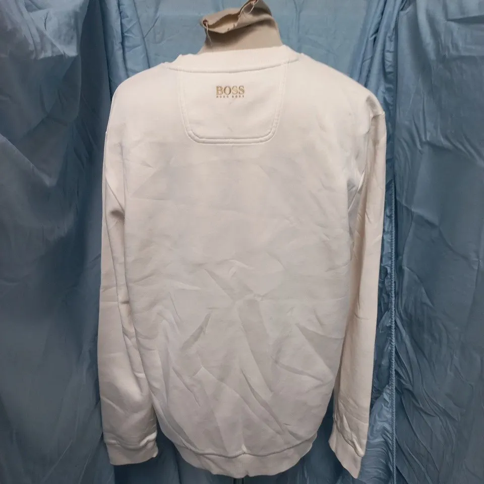 HUGO BOSS CREW JUMPER IN OFF WHITE - M