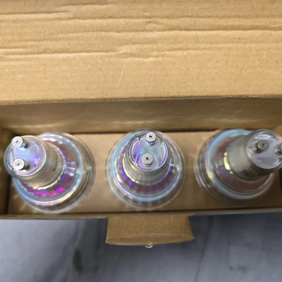 BOXED PHILIPS LED WARM WHITE GU10 BULBS (6 IN PACK)