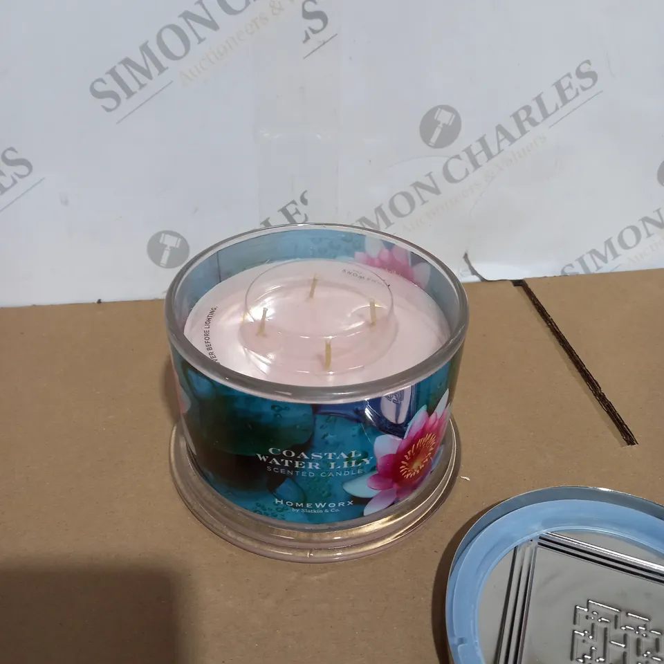 BOXED HOMEWORX COASTAL WATER LILY SCENTED CANDLE