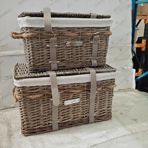 PAIR OF LIVING CO WICKER HAMPER BASKETS