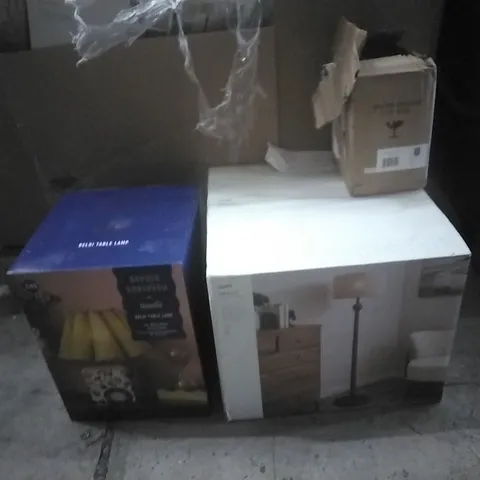 PALLET CONTAINING A VERY LARGE QUANTITY OF ASSORTED DESIGNER LIGHTING PRODUCTS INCLUDING:GRACIE FLOOR LAMP,SOPHIE ROBINSON TABLE LAMP,WALL LIGHT