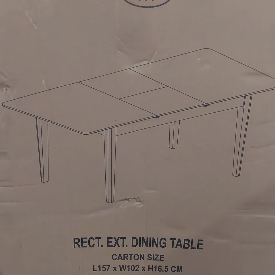 BOXED RECTANGULAR EXTENDING DINING TABLE - NAVY