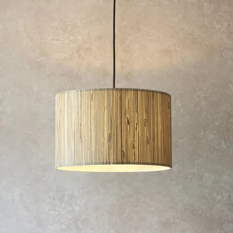 BOXED ENDON LONGSHORE 1 LIGHT PENDANT NATURAL SEAGRASS & MATT BLACK