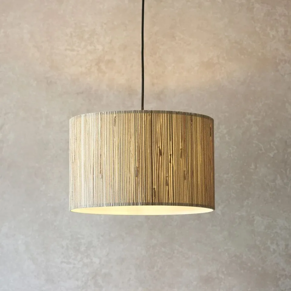 BOXED ENDON LONGSHORE 1 LIGHT PENDANT NATURAL SEAGRASS & MATT BLACK