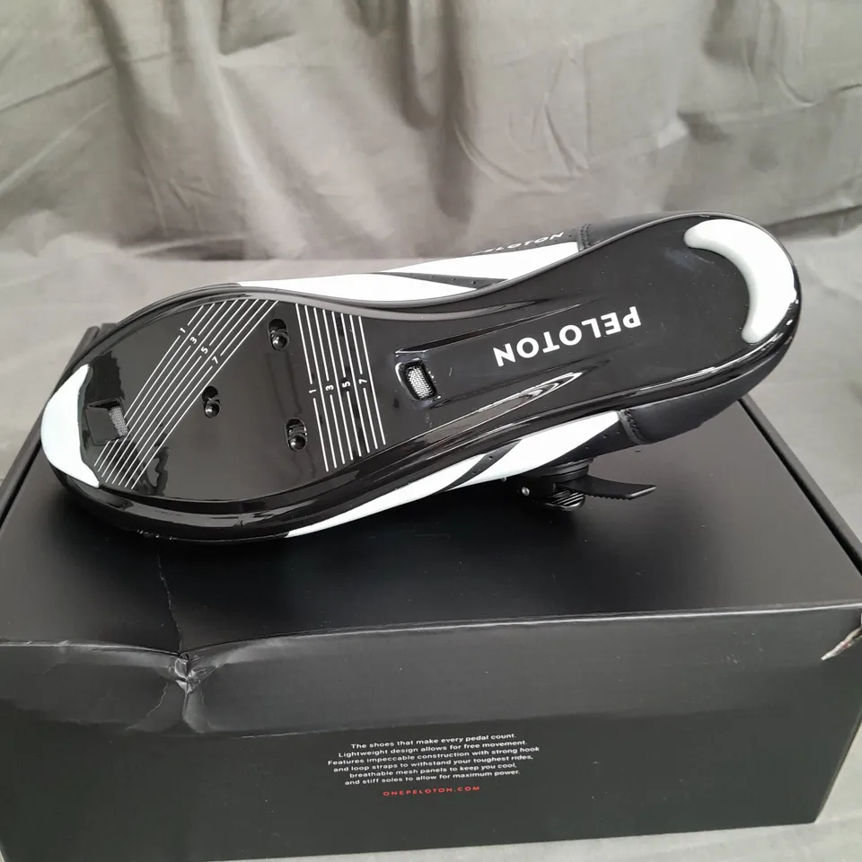 BOXED PAIR OF PELOTON CYCLING SHOES SIZE 45