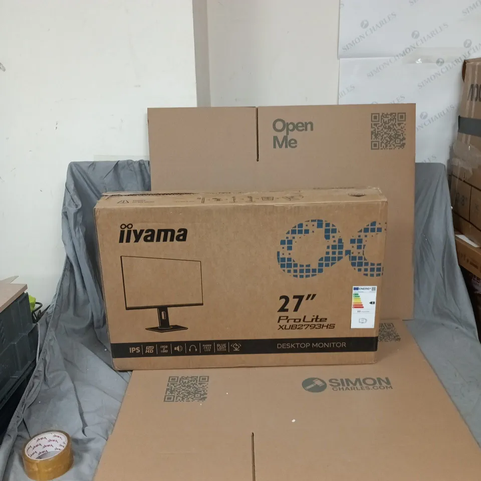 IIYAMA 27 INCH PROLITE XUB2793HS MONITOR – BOXED. SCREEN DAMAGED 