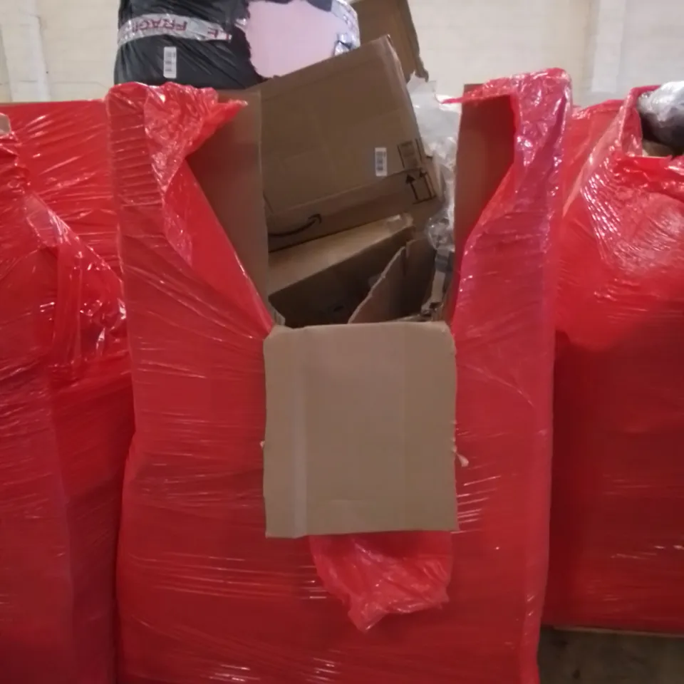 PALLET CONTAINING ASSORTED HOUSEHOLD & HOME IMPROVEMENT PRODUCTS. INCLUDES A VACUUM CLEANER, BOXED FURNITURE ETC 