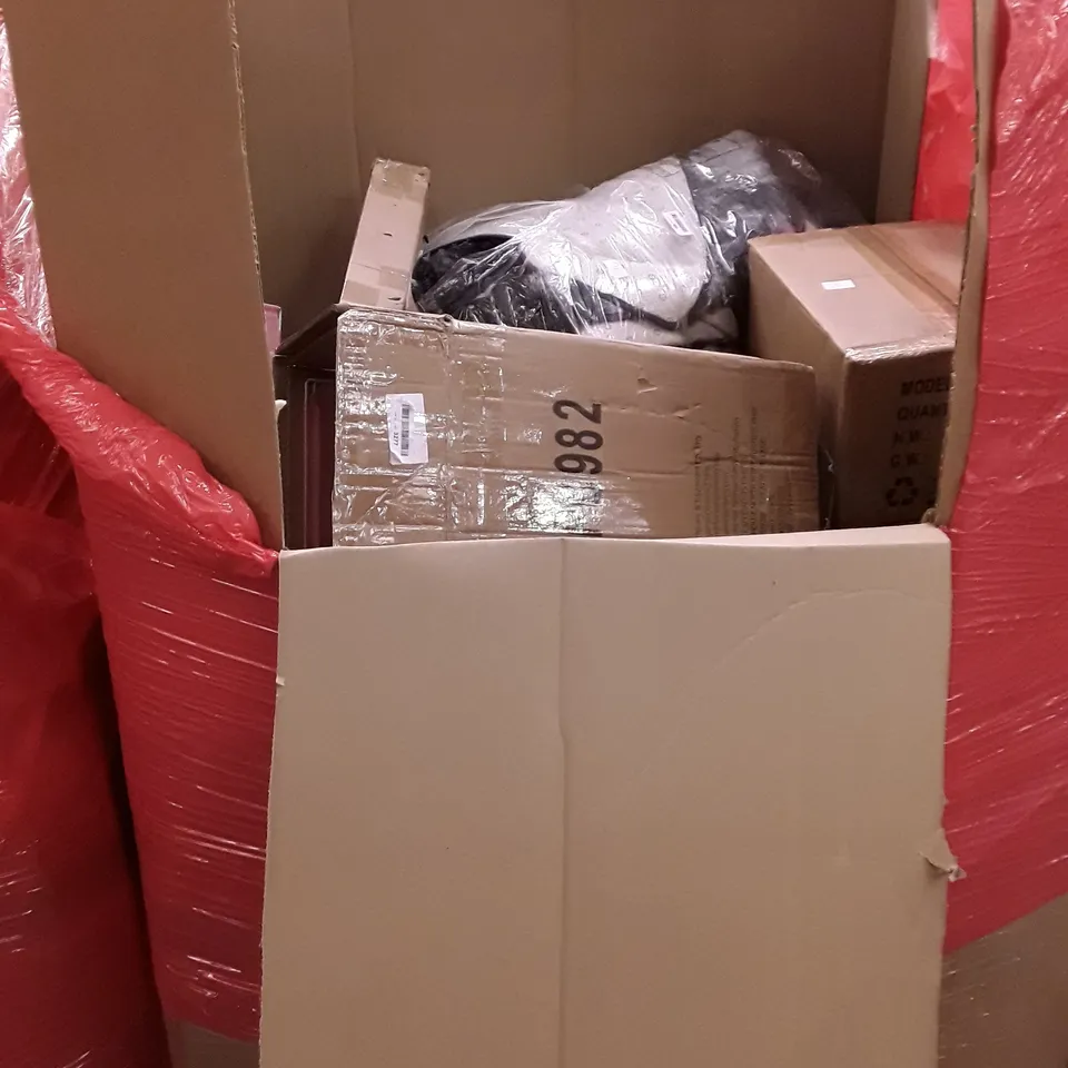 LARGE QUANTITY OF ASSORTED HOUSEHOLD ITEMS TO INCLUDE AIR FRYER, TABLE AND RETRACTABLE GATE