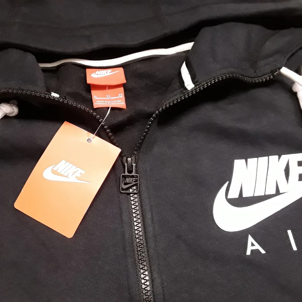 NIKE AIR ZIP THROUGH HOODIE IN BLACK - XL
