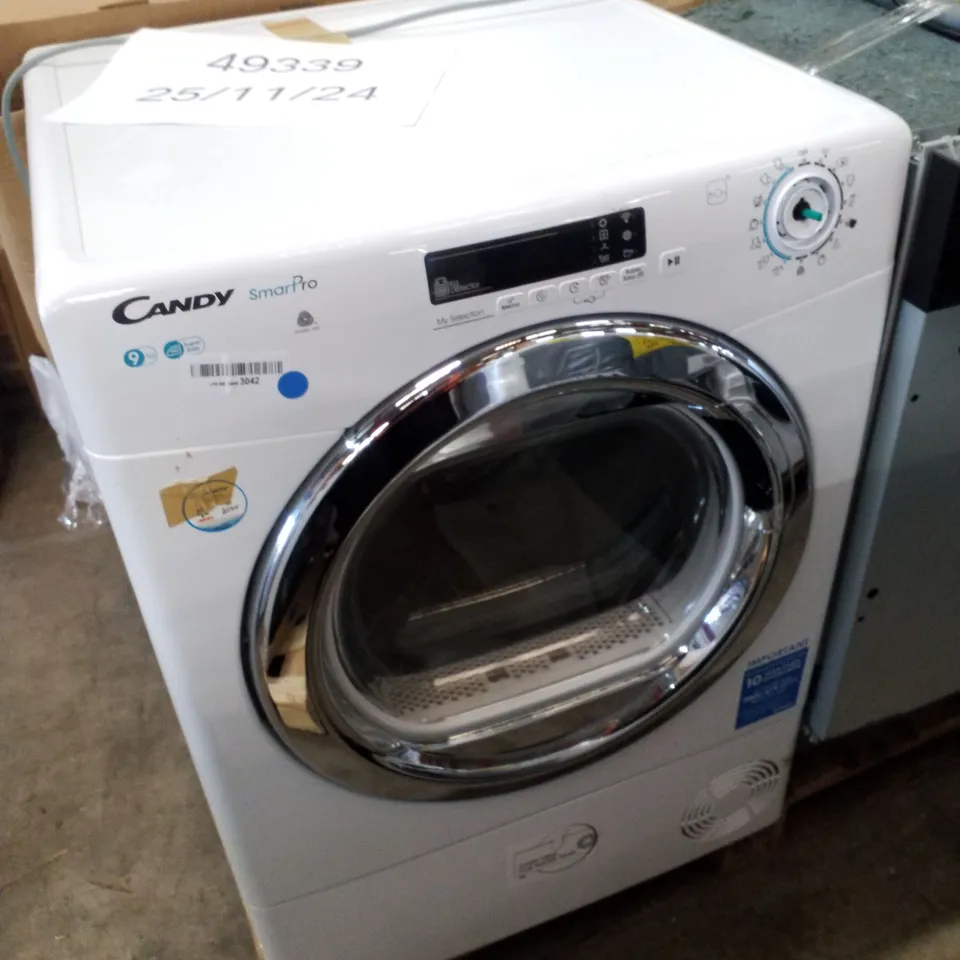 CANDY SMART PRO CSOEC9DCG-80 FREESTANDING 9KG CONDENSER TUMBLE DRYER WHITE - UNPROCESSED RAW RETURN 