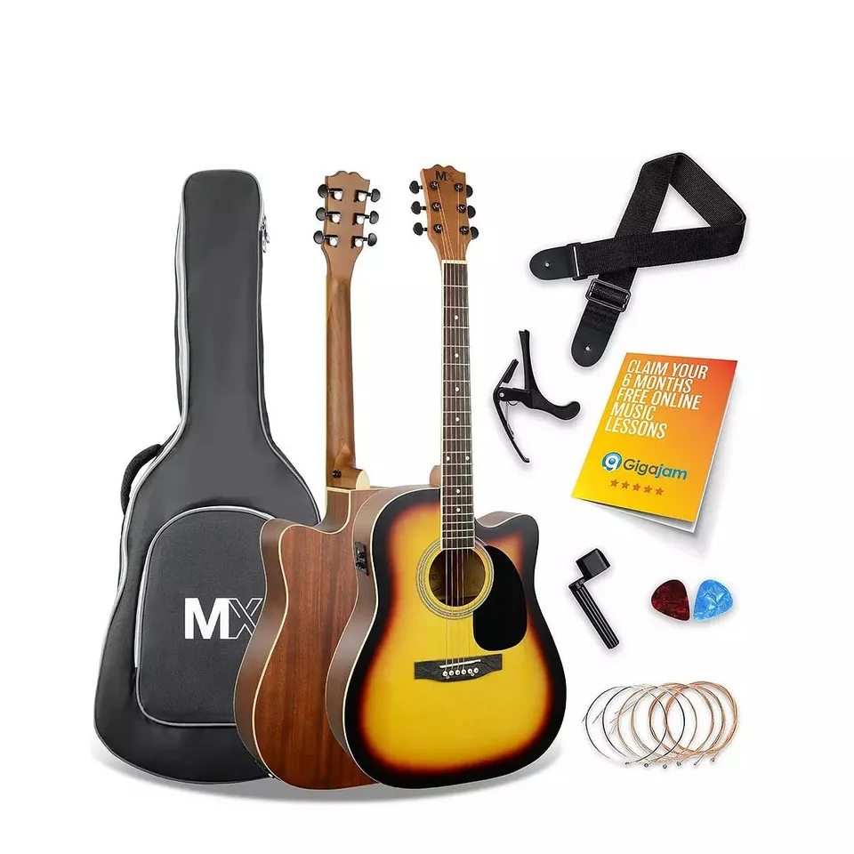 MX CUTAWAY ELECTRO ACOUSTIC GUITAR PACK - SUNBURST