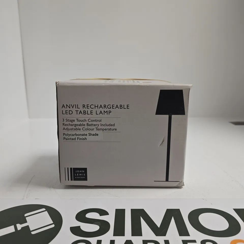 ANVIL RECHARGEABLE LED TABLE LAMP – BOXED