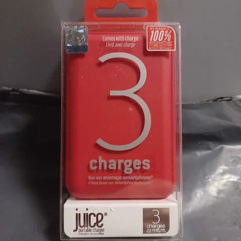 JUICE PORTABLE CHARGER 3 IN RED