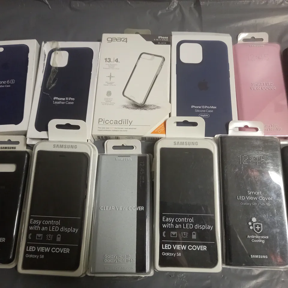 LOT OF APPROXIMATELY 20 ASSORTED MOBILE PHONE CASES TO INCLUDE GEAR4, MOPHIE AND APPLE